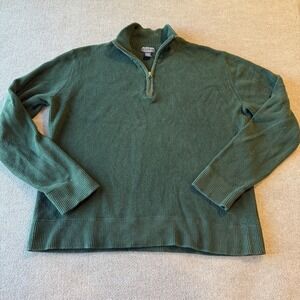 Vintage Polo Jeans Company Green Sweater Men's-2XL Quarter Zip Pullover